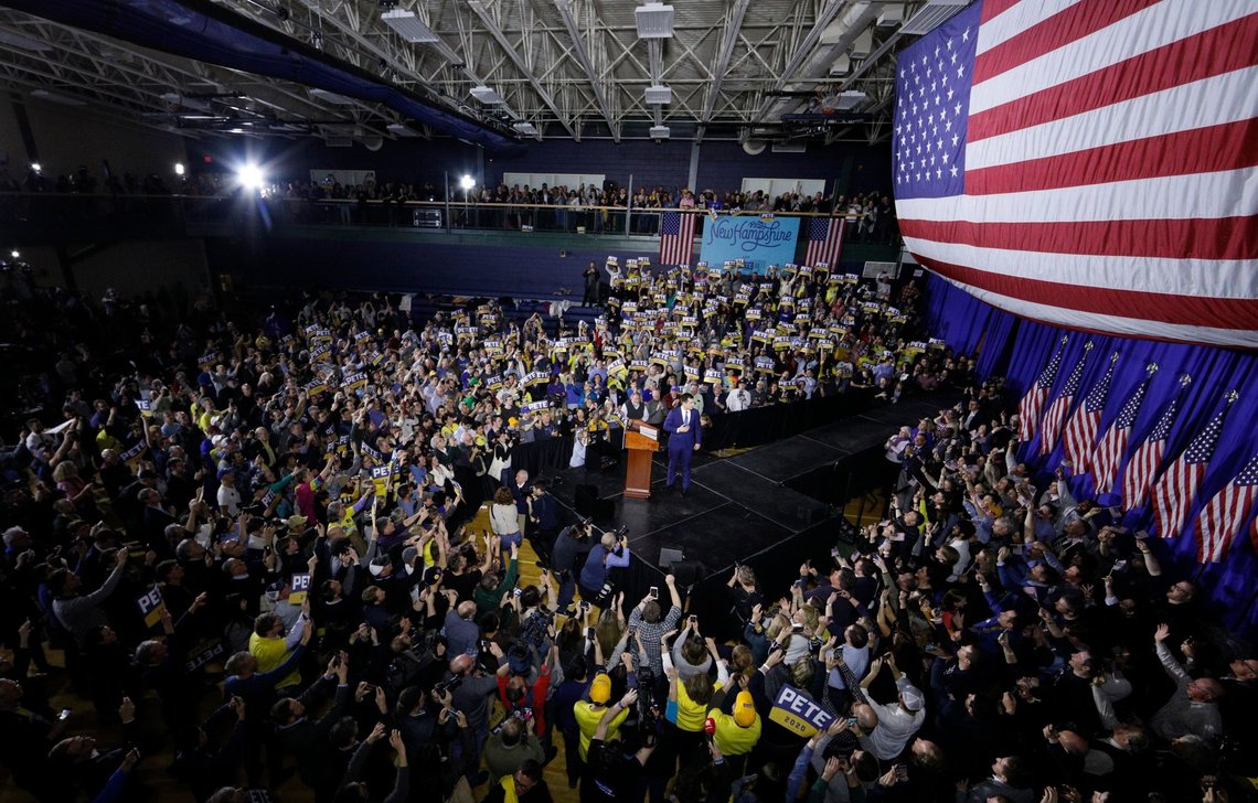 Democratic U.S. presidential candidate Senator Bernie Sanders appears at a New Hampshire primary night rally in Manchester, New Hampshire, U.S., February 11, 2020. REUTERS/Jim Bourg Democratic U.S. presidential candidate Senator Bernie Sanders appears at a New Hampshire primary night rally in Manchester, New Hampshire, U.S., February 11, 2020. REUTERS/Jim Bourg