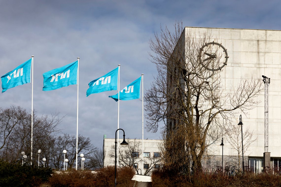 Oslo 20180410.
Norsk Rikskringkasting NRK på Marienlyst. Her NRK logo på flagg.
Foto: Gorm Kallestad / NTB scanpix Oslo 20180410.
Norsk Rikskringkasting NRK på Marienlyst. Her NRK logo på flagg.
Foto: Gorm Kallestad / NTB scanpix