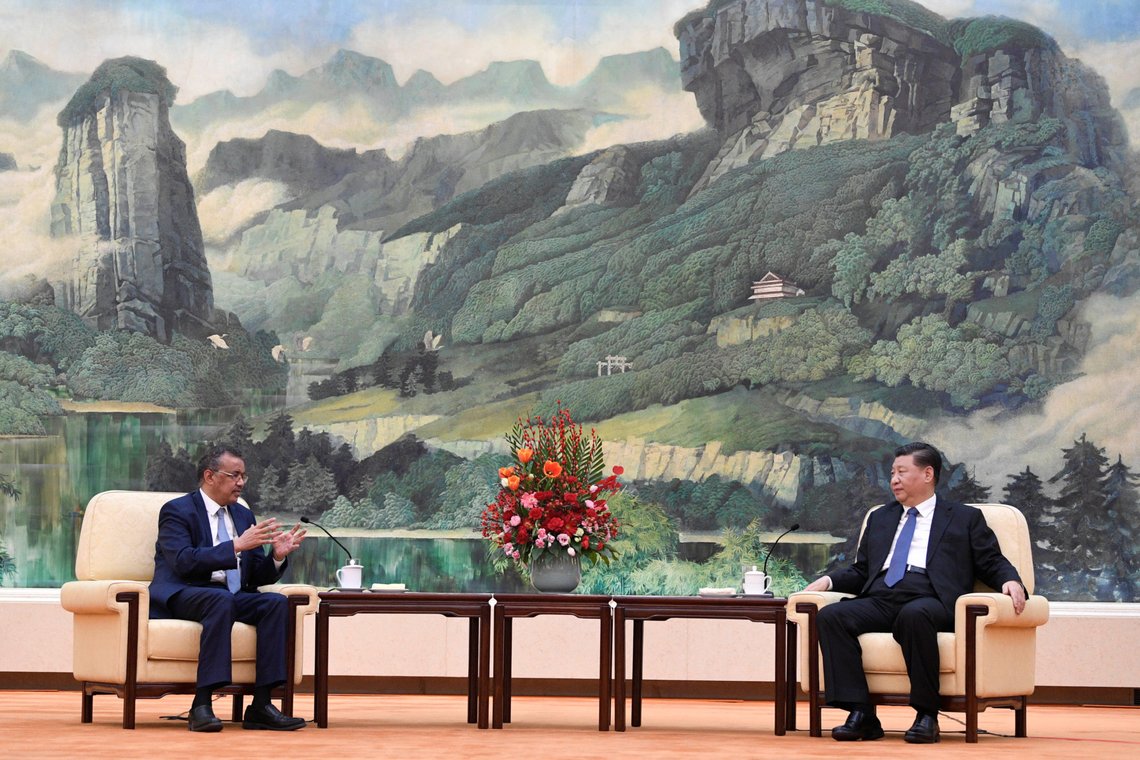 Tedros Adhanom, director general of the World Health Organization, meets with Chinese President Xi jinping before a meeting at the Great Hall of the People in Beijing, China, January 28, 2020. Naohiko Hatta/Pool via REUTERS Tedros Adhanom, director general of the World Health Organization, meets with Chinese President Xi jinping before a meeting at the Great Hall of the People in Beijing, China, January 28, 2020. Naohiko Hatta/Pool via REUTERS