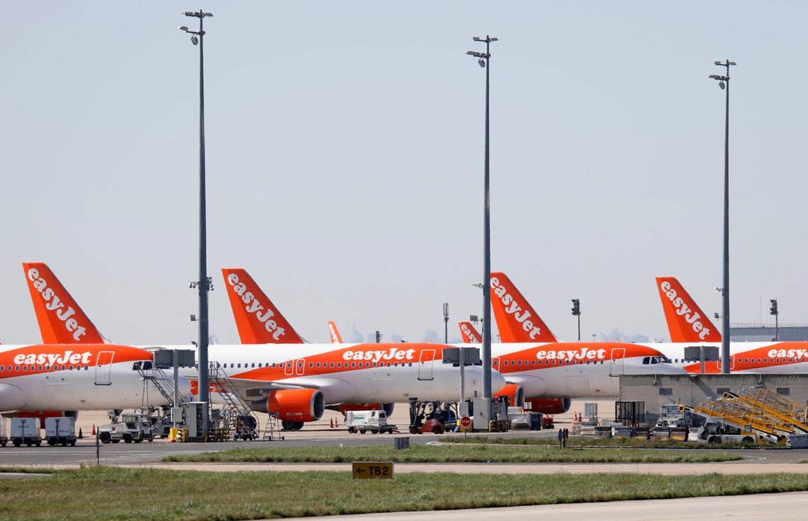 EasyJet planes are seen on the tarmac at Paris Charles de Gaulle airport in Roissy-en-France following the coronavirus disease (COVID-19) outbreak in France March 24, 2020. REUTERS/Charles Platiau EasyJet planes are seen on the tarmac at Paris Charles de Gaulle airport in Roissy-en-France following the coronavirus disease (COVID-19) outbreak in France March 24, 2020. REUTERS/Charles Platiau