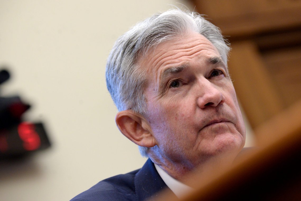 FILE PHOTO: Federal Reserve Chairman Jerome Powell testifies during a House Financial Services Committee hearing on "Monetary Policy and the State of the Economy" in Washington, U.S. July 10, 2019. REUTERS/Erin Scott/File Photo FILE PHOTO: Federal Reserve Chairman Jerome Powell testifies during a House Financial Services Committee hearing on "Monetary Policy and the State of the Economy" in Washington, U.S. July 10, 2019. REUTERS/Erin Scott/File Photo