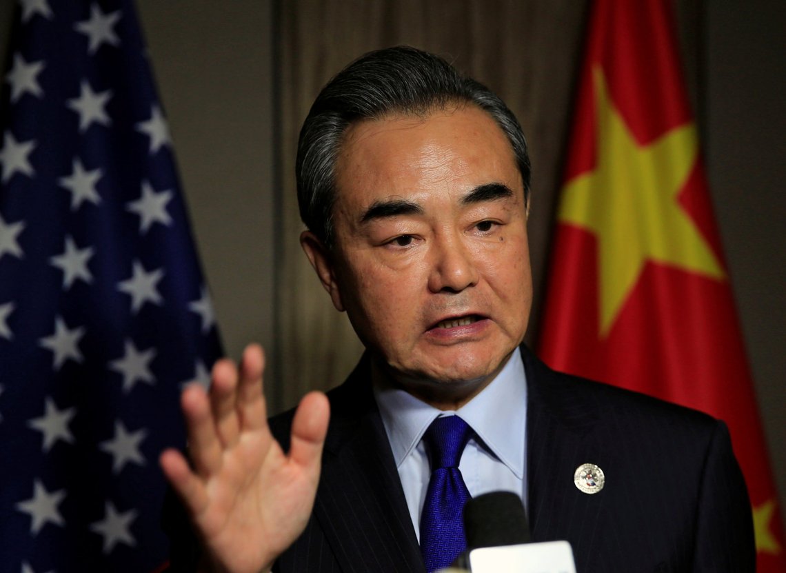 People's Republic of China Foreign Minister Wang Yi, answers questions during a interview with reporters, after a bilateral meeting with South Korean Foreign Minister Kang Kyung-Wha in Manila, Philippines August 6, 2017. REUTERS/Romeo Ranoco People's Republic of China Foreign Minister Wang Yi, answers questions during a interview with reporters, after a bilateral meeting with South Korean Foreign Minister Kang Kyung-Wha in Manila, Philippines August 6, 2017. REUTERS/Romeo Ranoco