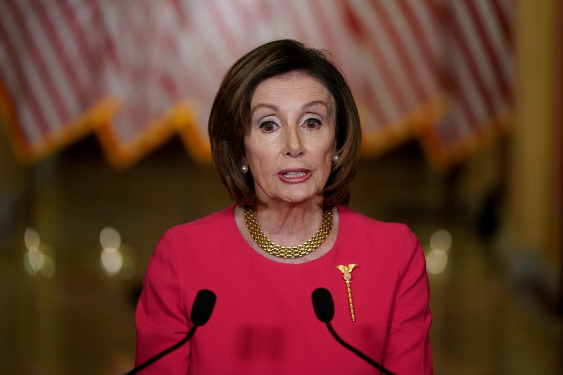 U.S. House Speaker Nancy Pelosi (D-CA) makes a statement about coronavirus disease (COVID-19) economic relief legislation on Capitol Hill in Washington, U.S., March 23, 2020. REUTERS/Joshua Roberts/Pool U.S. House Speaker Nancy Pelosi (D-CA) makes a statement about coronavirus disease (COVID-19) economic relief legislation on Capitol Hill in Washington, U.S., March 23, 2020. REUTERS/Joshua Roberts/Pool