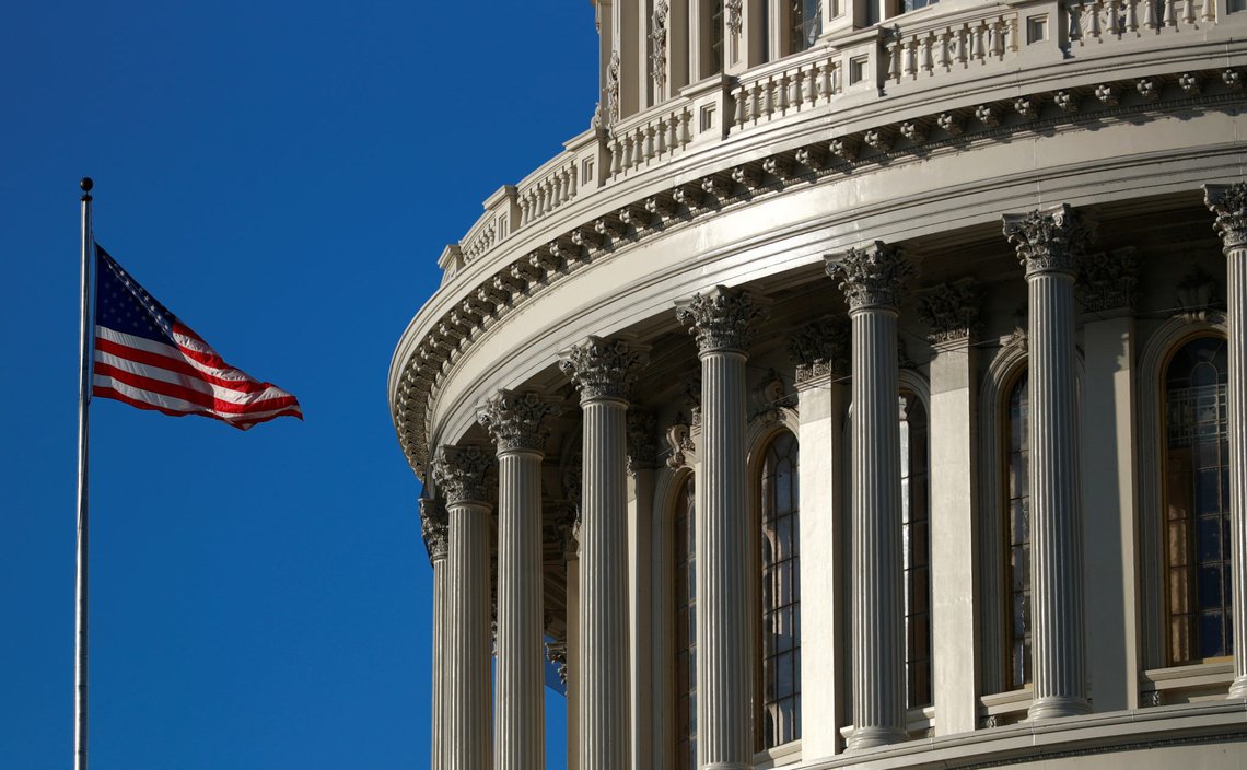 An American flag flies outside of the U.S. Capitol dome ahead of the House of Representatives resolution appointing managers for the Senate impeachment trial against U.S. President Donald Trump in Washington, U.S., January 15, 2020. REUTERS/Tom Brenner An American flag flies outside of the U.S. Capitol dome ahead of the House of Representatives resolution appointing managers for the Senate impeachment trial against U.S. President Donald Trump in Washington, U.S., January 15, 2020. REUTERS/Tom Brenner