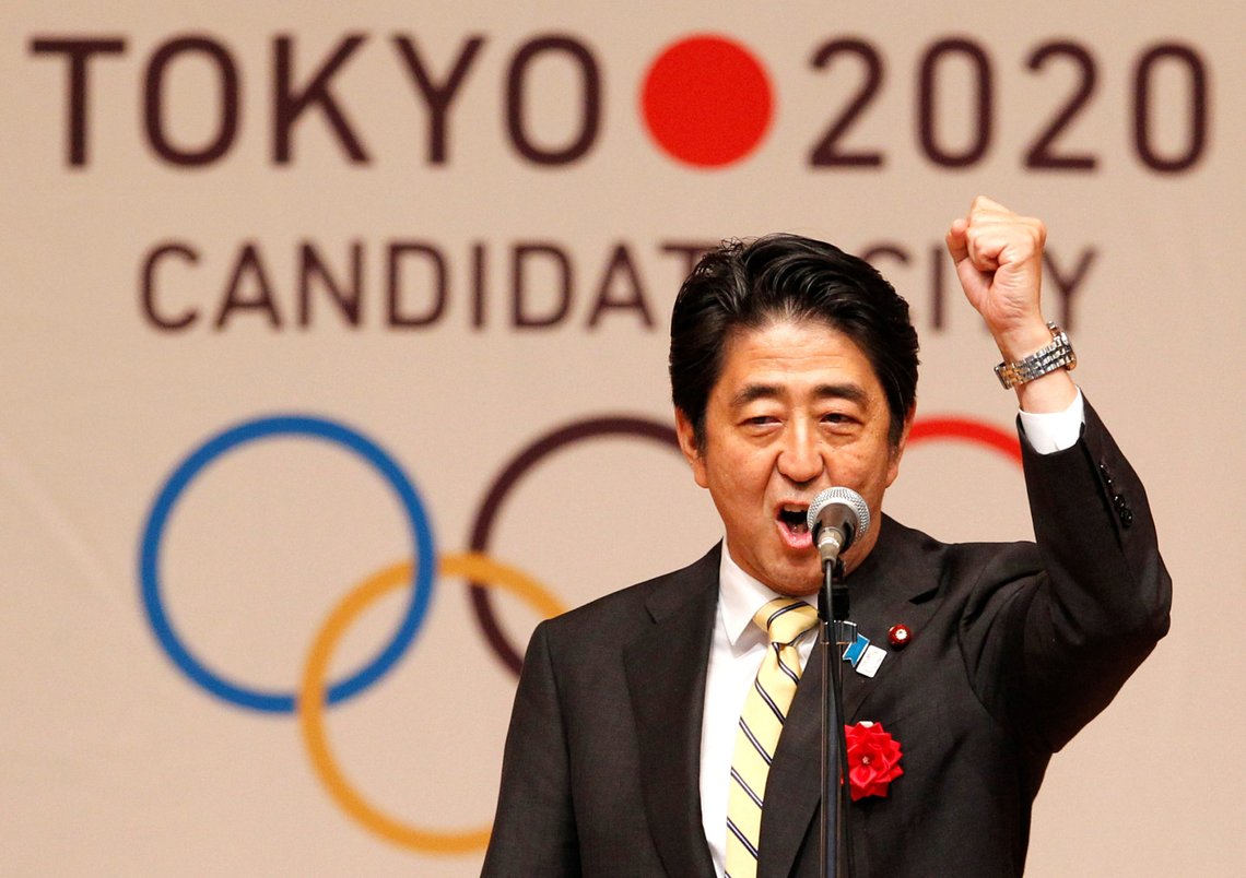FILE PHOTO: Japan's Prime Minister Shinzo Abe gestures as he speaks during Tokyo 2020 kick off rally in Tokyo August 23, 2013. REUTERS/Yuya Shino/File Photo FILE PHOTO: Japan's Prime Minister Shinzo Abe gestures as he speaks during Tokyo 2020 kick off rally in Tokyo August 23, 2013. REUTERS/Yuya Shino/File Photo