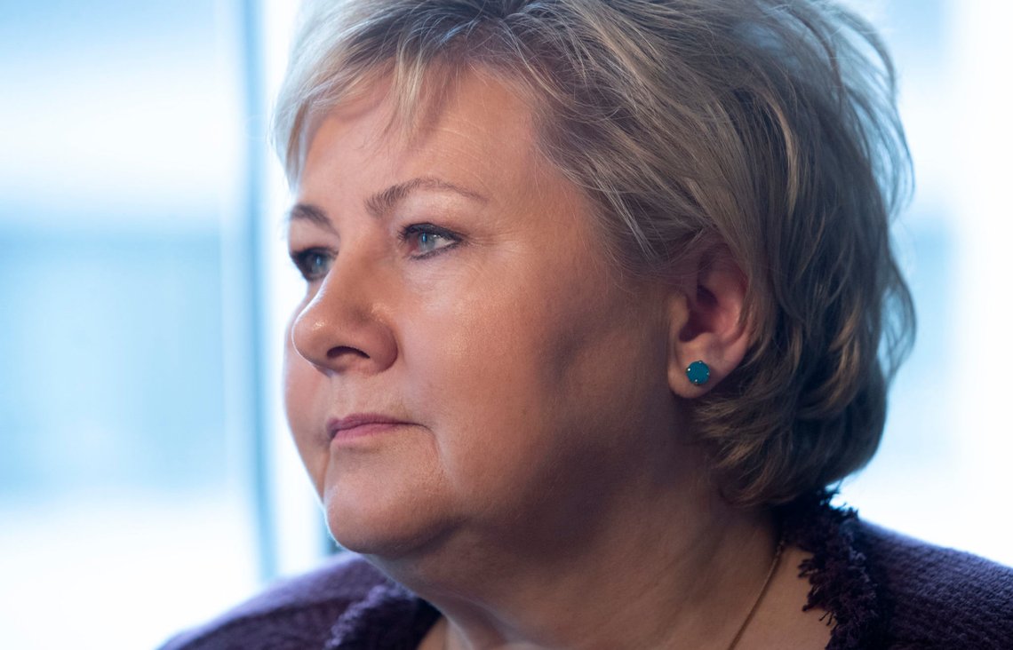 Oslo 20200301.
Statsminister Erna Solberg etter sin tale på sentralstyremøte i Høyre.
Foto: Terje Bendiksby / NTB scanpix Oslo 20200301.
Statsminister Erna Solberg etter sin tale på sentralstyremøte i Høyre.
Foto: Terje Bendiksby / NTB scanpix