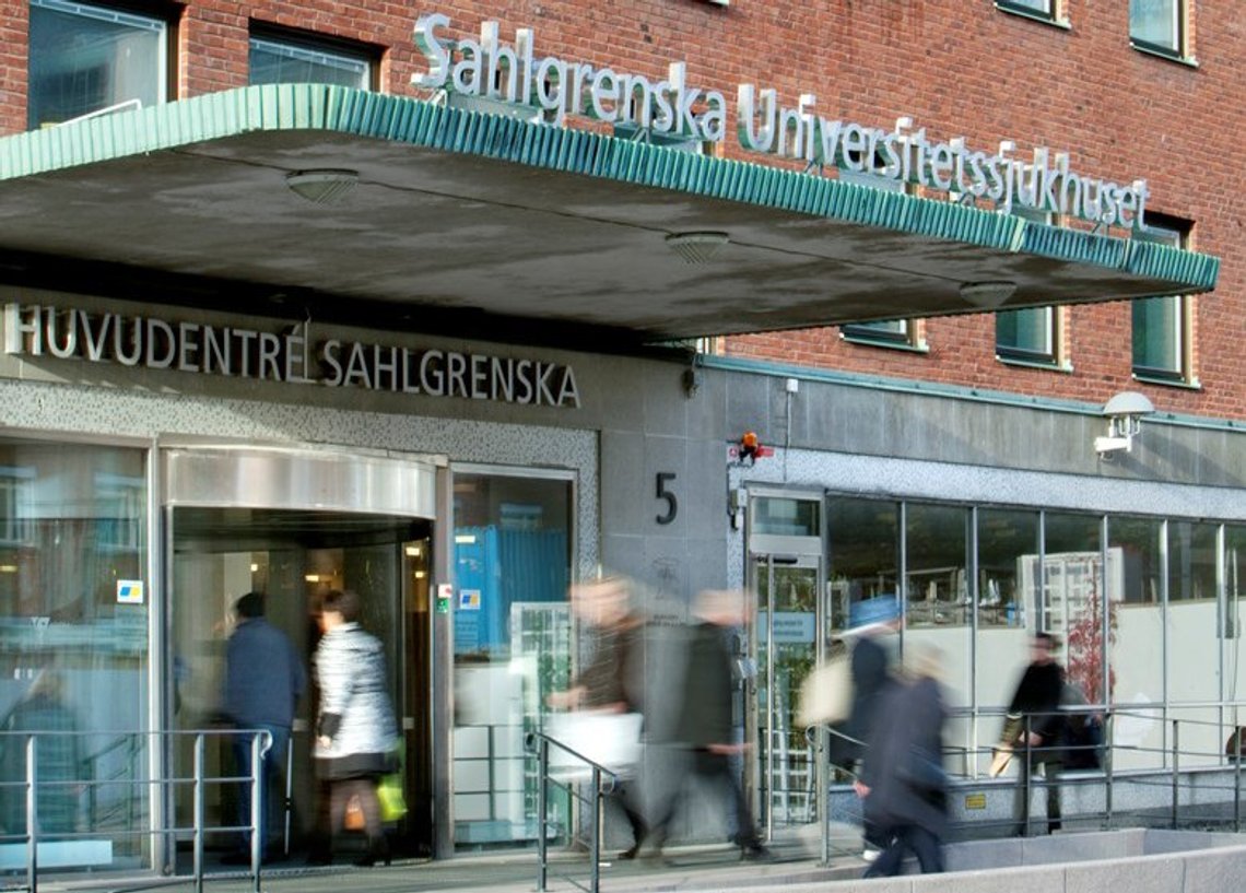 Inngangspartiet til Sahlgrenska universitetssykehus i Gøteborg, Sveriges største sykehus. Foto: Sahlgrenska Inngangspartiet til Sahlgrenska universitetssykehus i Gøteborg, Sveriges største sykehus. Foto: Sahlgrenska