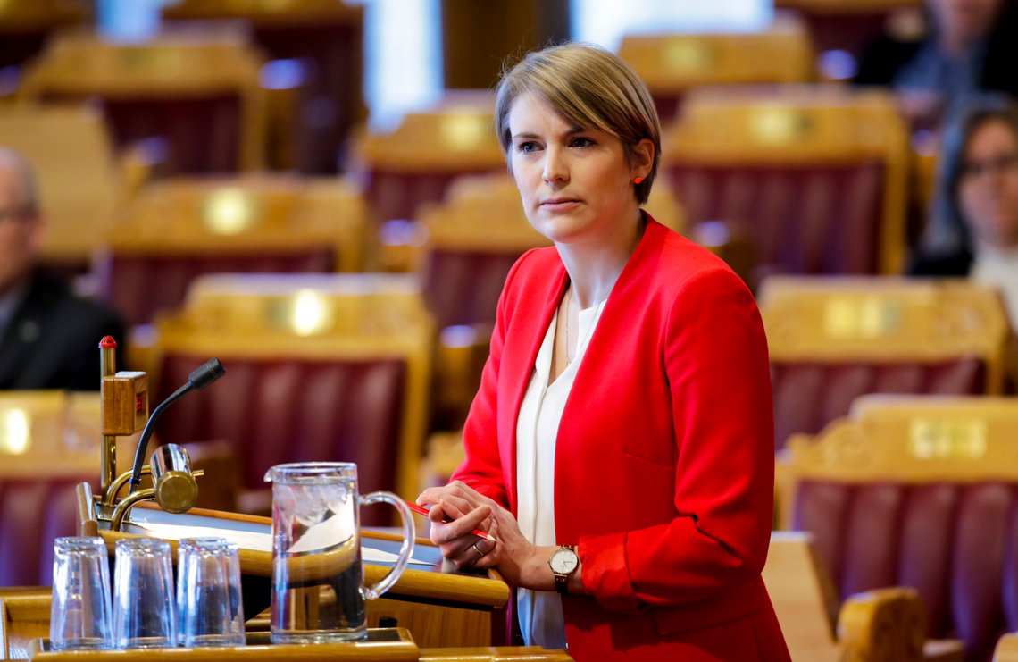 Oslo 20200205.
Kari Elisabeth Kaski (Sv) i den muntlig spørretime.
Foto: Vidar Ruud / NTB scanpix Oslo 20200205.
Kari Elisabeth Kaski (Sv) i den muntlig spørretime.
Foto: Vidar Ruud / NTB scanpix