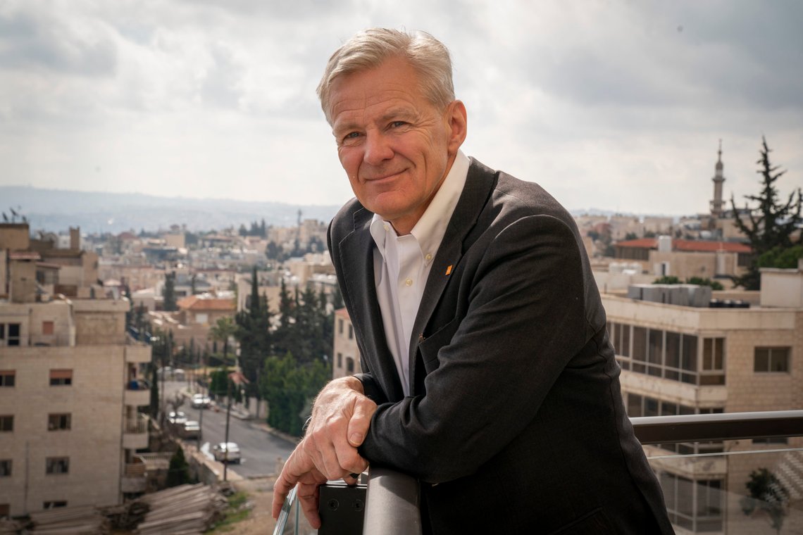 Amman, Jordan 20200302.
Generalsektretær i Flyktningehjelpen Jan Egeland i Jordans hovedstad Amman. Jordan har tatt i mot flere hundre tusen flyktninger fra Palestina, Irak, Syria de siste årene.
Foto: Heiko Junge / NTB scanpix Amman, Jordan 20200302.
Generalsektretær i Flyktningehjelpen Jan Egeland i Jordans hovedstad Amman. Jordan har tatt i mot flere hundre tusen flyktninger fra Palestina, Irak, Syria de siste årene.
Foto: Heiko Junge / NTB scanpix