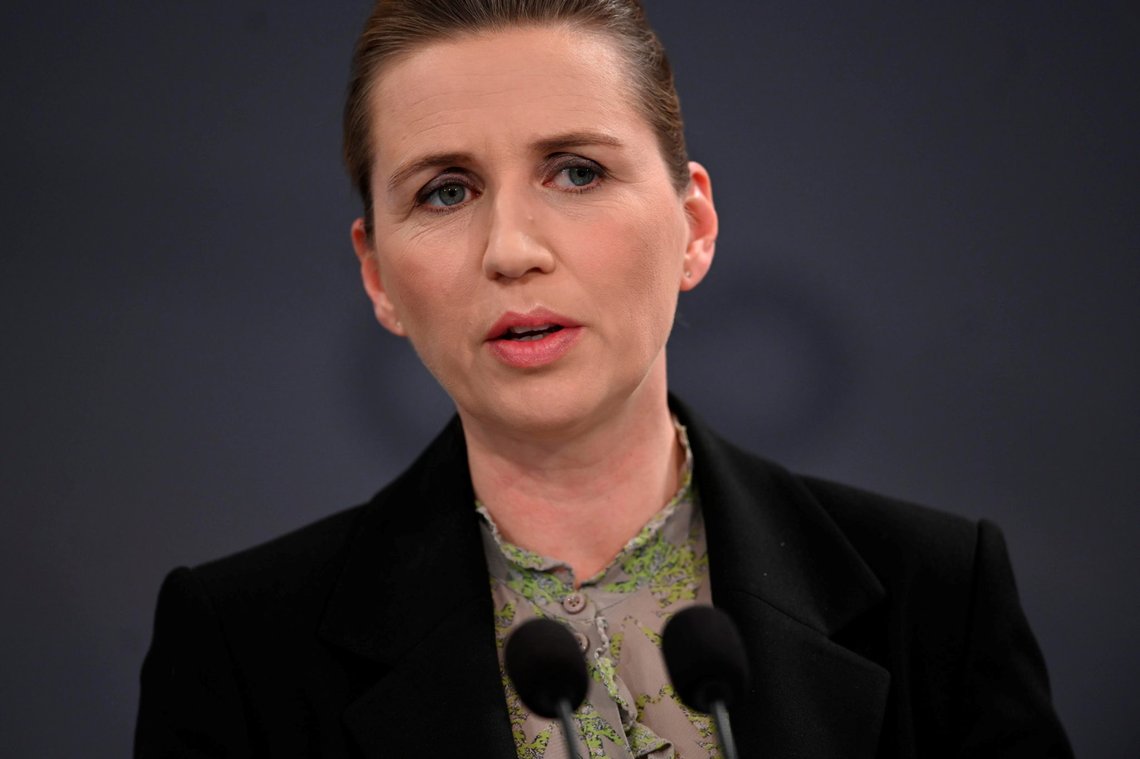 Danish Prime Minister Mette Frederiksen speaks during a news conference on the coronavirus disease (COVID-19) outbreak, at her office in Copenhagen, Denmark, April 6, 2020. Ritzau Scanpix/via REUTERS ATTENTION EDITORS - THIS IMAGE WAS PROVIDED BY A THIRD PARTY. DENMARK OUT. NO COMMERCIAL OR EDITORIAL SALES IN DENMARK. Danish Prime Minister Mette Frederiksen speaks during a news conference on the coronavirus disease (COVID-19) outbreak, at her office in Copenhagen, Denmark, April 6, 2020. Ritzau Scanpix/via REUTERS ATTENTION EDITORS - THIS IMAGE WAS PROVIDED BY A THIRD PARTY. DENMARK OUT. NO COMMERCIAL OR EDITORIAL SALES IN DENMARK.