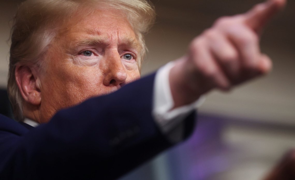 U.S. President Donald Trump points to a reporter in the daily coronavirus task force briefing at the White House in Washington, U.S., April 20, 2020. REUTERS/Jonathan Ernst U.S. President Donald Trump points to a reporter in the daily coronavirus task force briefing at the White House in Washington, U.S., April 20, 2020. REUTERS/Jonathan Ernst