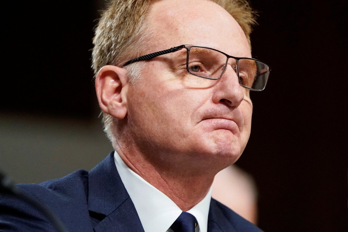 FILE PHOTO: Acting Secretary of the Navy Thomas Modly, testifies to the Senate Armed Services Committee during a hearing examining military housing on Capitol Hill in Washington, U.S., December 3, 2019. REUTERS/Joshua Roberts/File Photo FILE PHOTO: Acting Secretary of the Navy Thomas Modly, testifies to the Senate Armed Services Committee during a hearing examining military housing on Capitol Hill in Washington, U.S., December 3, 2019. REUTERS/Joshua Roberts/File Photo