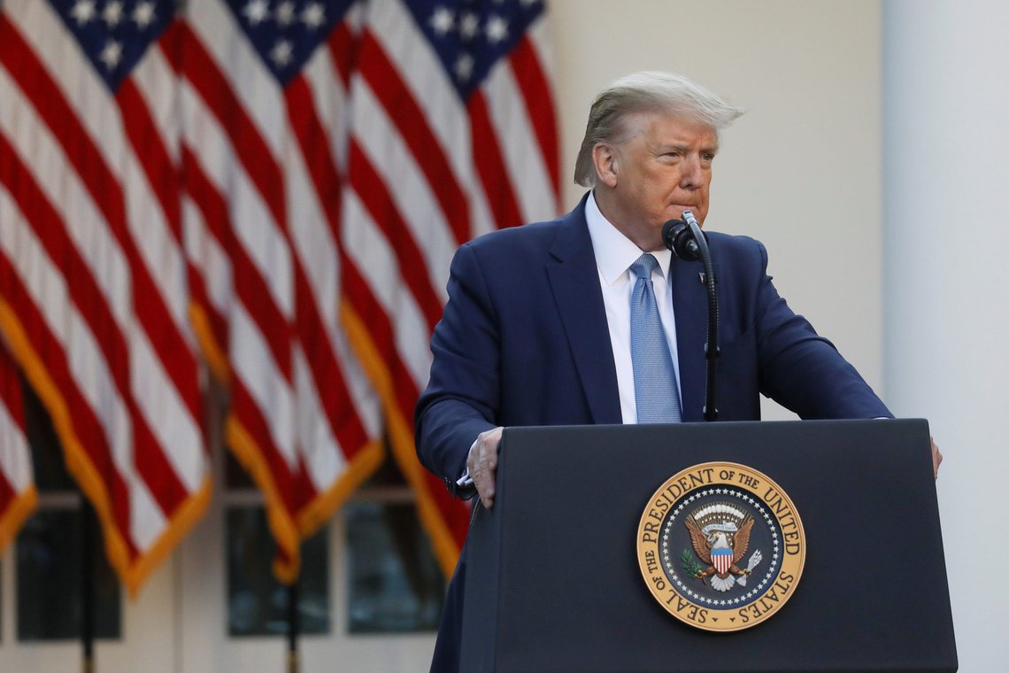 U.S. President Donald Trump addresses the daily coronavirus task force briefing in the Rose Garden at the White House in Washington, U.S., April 15, 2020. REUTERS/Leah Millis U.S. President Donald Trump addresses the daily coronavirus task force briefing in the Rose Garden at the White House in Washington, U.S., April 15, 2020. REUTERS/Leah Millis