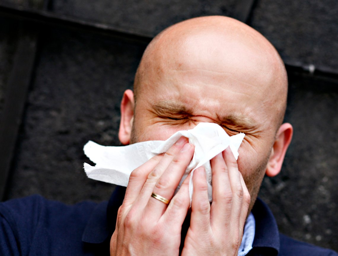 OSLO 20080430:
Mann er forkjølet. Snyter seg. Har allergi. Pollen. Pollenallergi. Kniper øynene sammen. Er syk. Giftering. Lommetørkle. Snytepapir. Feber. Nys. Nysing.
Foto: Sara Johannessen / SCANPIX
NB! MODELLKLARERT OSLO 20080430:
Mann er forkjølet. Snyter seg. Har allergi. Pollen. Pollenallergi. Kniper øynene sammen. Er syk. Giftering. Lommetørkle. Snytepapir. Feber. Nys. Nysing.
Foto: Sara Johannessen / SCANPIX
NB! MODELLKLARERT