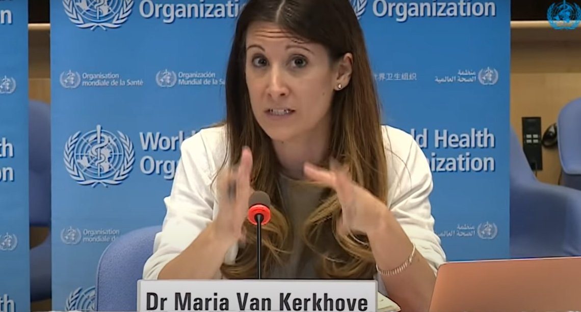 Dr. Maria D. Van Kerkhove på WHOs pressekonferanse fra Genève, mandag 13.4.20 Foto: Skjermdump fra YouTube Dr. Maria D. Van Kerkhove på WHOs pressekonferanse fra Genève, mandag 13.4.20 Foto: Skjermdump fra YouTube