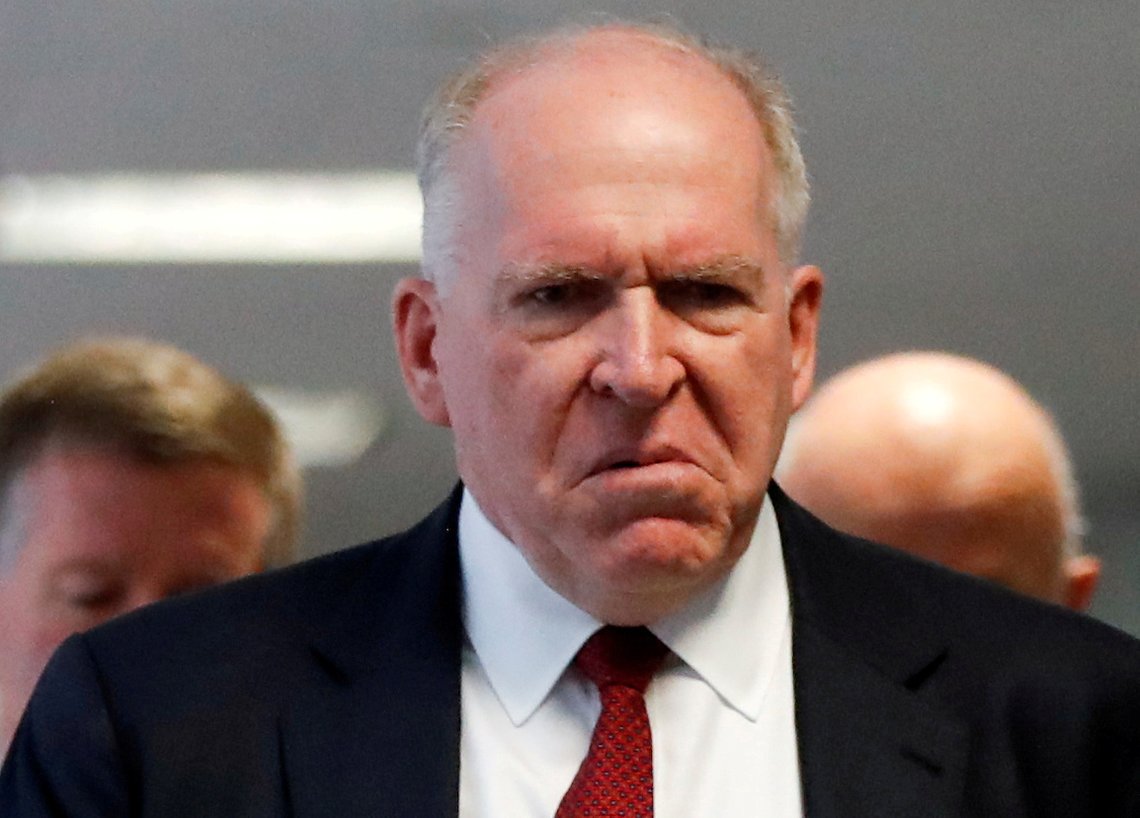 FILE PHOTO: Former CIA Director John Brennan arrives for a Senate Intelligence Committee hearing evaluating the intelligence community assessment on "Russian Activities and Intentions in Recent US Elections" on Capitol Hill in Washington, U.S., May 16, 2018. REUTERS/Leah Millis/File Photo FILE PHOTO: Former CIA Director John Brennan arrives for a Senate Intelligence Committee hearing evaluating the intelligence community assessment on "Russian Activities and Intentions in Recent US Elections" on Capitol Hill in Washington, U.S., May 16, 2018. REUTERS/Leah Millis/File Photo