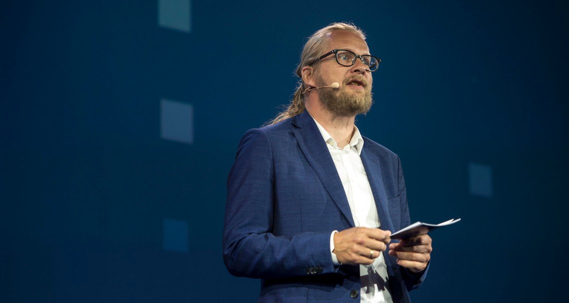 Stavanger 20180827.
ONS Stavanger: Aslak Sira Myhre under åpningen av ONS2018.
Foto: Carina Johansen / NTB Scanpix Stavanger 20180827.
ONS Stavanger: Aslak Sira Myhre under åpningen av ONS2018.
Foto: Carina Johansen / NTB Scanpix