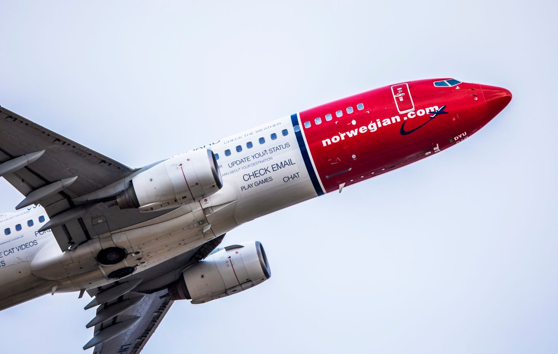 Gardermoen 20200323.
Et fly fra Norwegian tar av fra Oslo Lufthavn Gardermoen.
Emneord: Flyselskap, Norwegian, NAS, fly, flyselskap, flytrafikk, samferdsel, norwegian.com.
Foto: Ole Berg-Rusten / NTB scanpix Gardermoen 20200323.
Et fly fra Norwegian tar av fra Oslo Lufthavn Gardermoen.
Emneord: Flyselskap, Norwegian, NAS, fly, flyselskap, flytrafikk, samferdsel, norwegian.com.
Foto: Ole Berg-Rusten / NTB scanpix