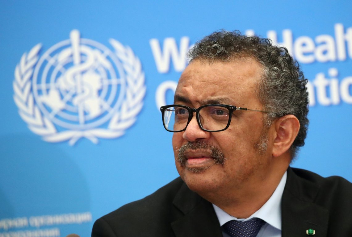 FILE PHOTO: WHO Director-General Tedros Adhanom Ghebreyesus attends a news conference on the coronavirus in Geneva, Switzerland, Feb. 24, 2020. REUTERS/Denis Balibouse/File Photo FILE PHOTO: WHO Director-General Tedros Adhanom Ghebreyesus attends a news conference on the coronavirus in Geneva, Switzerland, Feb. 24, 2020. REUTERS/Denis Balibouse/File Photo