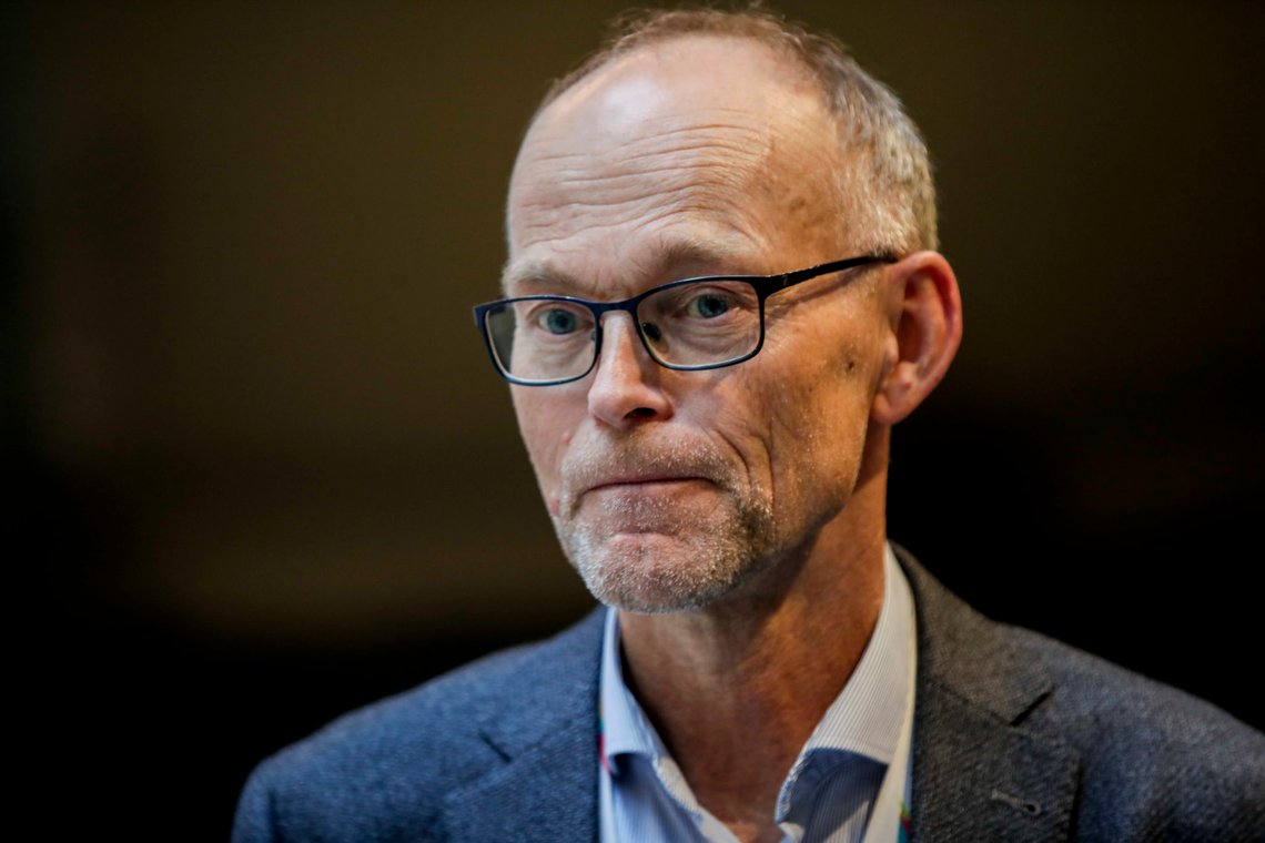 Oslo 20200504.
Fagdirektør i Folkehelseinstituttet, Frode Forland på den daglige pressekonferansen i marmorsalen i Klima- og miljødepartementet.
Foto: Vidar Ruud / NTB scanpix Oslo 20200504.
Fagdirektør i Folkehelseinstituttet, Frode Forland på den daglige pressekonferansen i marmorsalen i Klima- og miljødepartementet.
Foto: Vidar Ruud / NTB scanpix