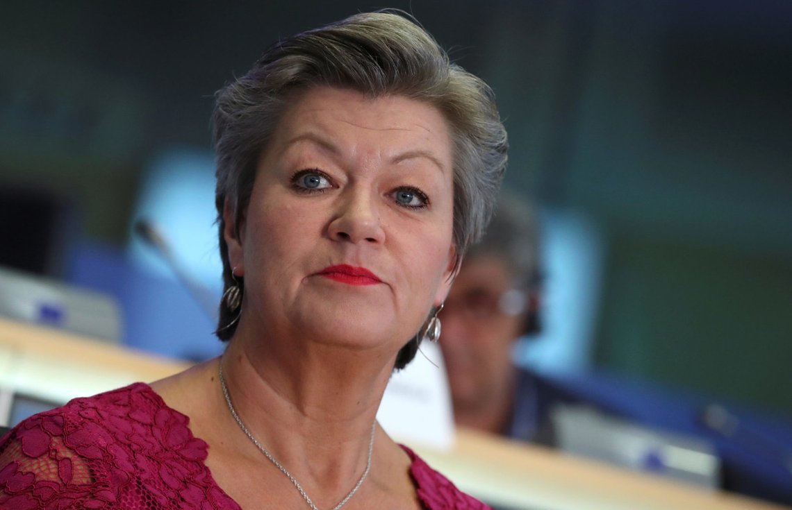 European Home Affairs Commissioner-designate Ylva Johansson of Sweden attends her hearing before the European Parliament in Brussels, Belgium October 1, 2019. REUTERS/Yves Herman European Home Affairs Commissioner-designate Ylva Johansson of Sweden attends her hearing before the European Parliament in Brussels, Belgium October 1, 2019. REUTERS/Yves Herman