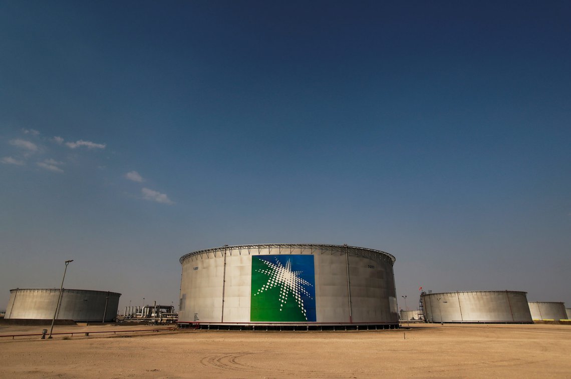 FILE PHOTO: A view shows branded oil tanks at Saudi Aramco oil facility in Abqaiq, Saudi Arabia October 12, 2019. REUTERS/Maxim Shemetov/File Photo FILE PHOTO: A view shows branded oil tanks at Saudi Aramco oil facility in Abqaiq, Saudi Arabia October 12, 2019. REUTERS/Maxim Shemetov/File Photo