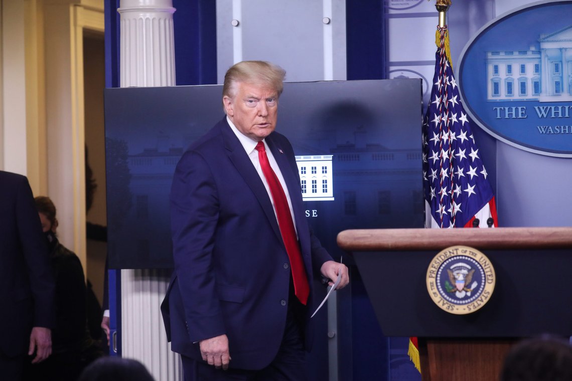 U.S. President Donald Trump makes a statement to reporters about reopening places of worship across the United States by declaring them "essential" during the coronavirus disease (COVID-19) pandemic, in the Brady Press Briefing Room at the White House in Washington, U.S., May 22, 2020. REUTERS/Leah Millis
U.S. President Donald Trump makes a statement to reporters about reopening places of worship across the United States by declaring them "essential" during the coronavirus disease (COVID-19) pandemic, in the Brady Press Briefing Room at the White House in Washington, U.S., May 22, 2020. REUTERS/Leah Millis