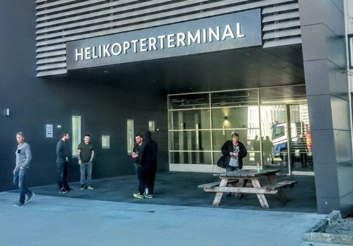Inngangspartiet på Sola helikopterterminal. Foto: Google maps Inngangspartiet på Sola helikopterterminal. Foto: Google maps