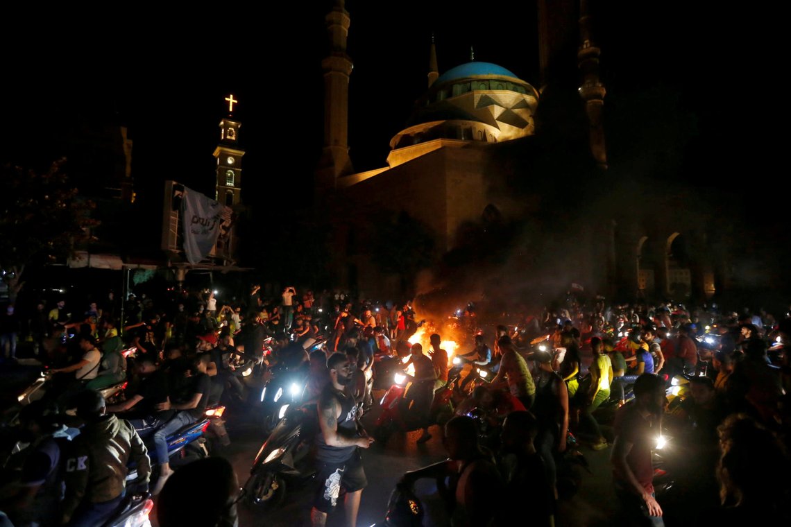 Demonstrators ride on motorbikes during a protest against fall in Lebanese pound currency and mounting economic hardship, in Beirut, Lebanon June 11, 2020. REUTERS/Mohamed Azakir TPX IMAGES OF THE DAY Demonstrators ride on motorbikes during a protest against fall in Lebanese pound currency and mounting economic hardship, in Beirut, Lebanon June 11, 2020. REUTERS/Mohamed Azakir TPX IMAGES OF THE DAY