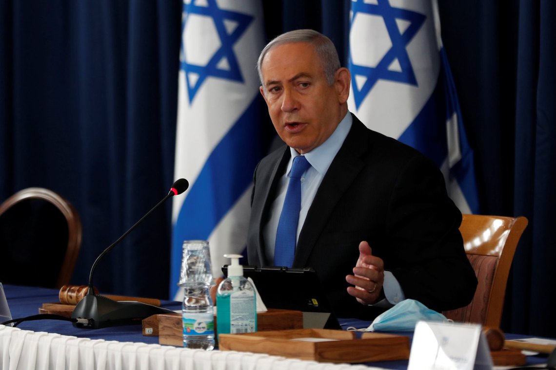 Israeli Prime Minister Benjamin Netanyahu holds the weekly cabinet meeting in Jerusalem June 28, 2020. REUTERS/Ronen Zvulun Israeli Prime Minister Benjamin Netanyahu holds the weekly cabinet meeting in Jerusalem June 28, 2020. REUTERS/Ronen Zvulun