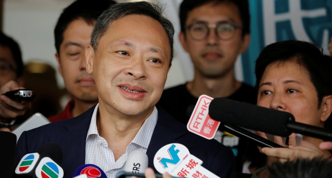 One of the former leaders of the 2014 Occupy Central pro-democracy movement, also known as the "Umbrella Movement", Benny Tai speaks to the media as he leaves the high court after being released on bail in Hong Kong, China August 15, 2019. REUTERS/Ann Wang One of the former leaders of the 2014 Occupy Central pro-democracy movement, also known as the "Umbrella Movement", Benny Tai speaks to the media as he leaves the high court after being released on bail in Hong Kong, China August 15, 2019. REUTERS/Ann Wang