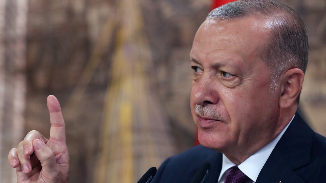Turkey's President Tayyip Erdogan addresses the nation in Istanbul, Turkey, August 21, 2020. Murat Cetinmuhurdar/PPO/Handout via REUTERS THIS IMAGE HAS BEEN SUPPLIED BY A THIRD PARTY. NO RESALES. NO ARCHIVES. Turkey's President Tayyip Erdogan addresses the nation in Istanbul, Turkey, August 21, 2020. Murat Cetinmuhurdar/PPO/Handout via REUTERS THIS IMAGE HAS BEEN SUPPLIED BY A THIRD PARTY. NO RESALES. NO ARCHIVES.