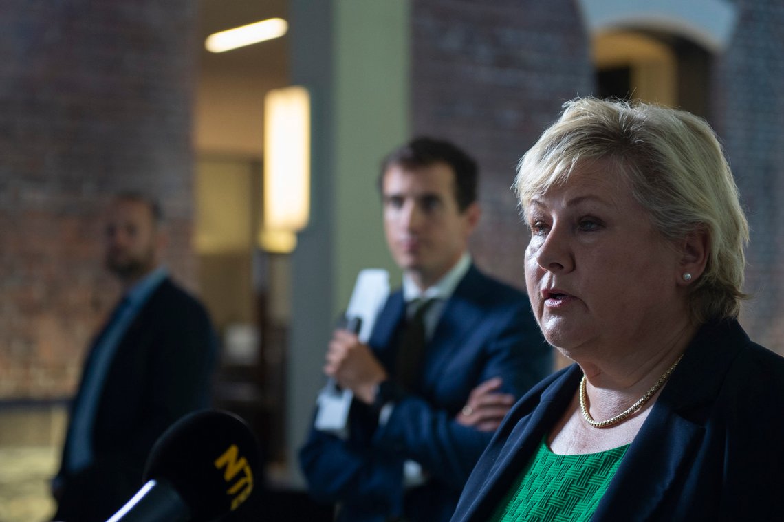 Oslo 20200806.
Statsminister Erna Solberg er i dag tilbake fra ferie og tilgjengelig for intervjuer om koronasituasjonen.
Foto: Annika Byrde / NTB scanpix Oslo 20200806.
Statsminister Erna Solberg er i dag tilbake fra ferie og tilgjengelig for intervjuer om koronasituasjonen.
Foto: Annika Byrde / NTB scanpix