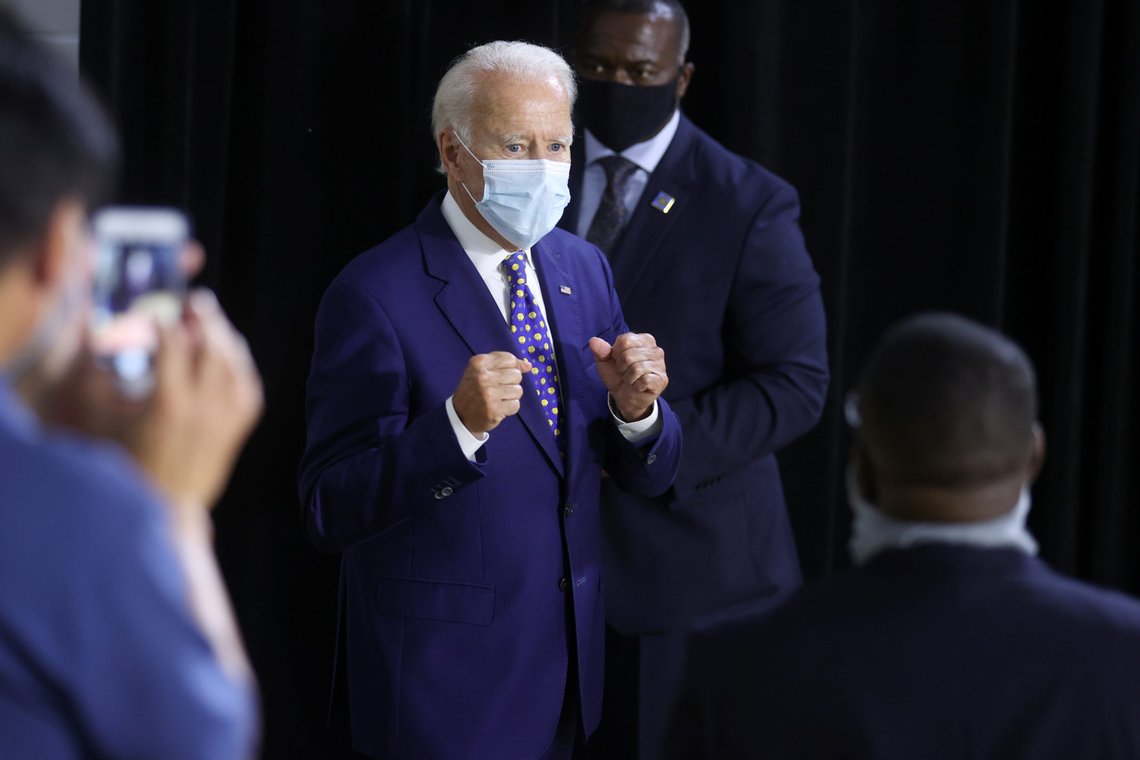 Democratic presidential candidate and former Vice President Joe Biden gestures at a campaign event in Wilmington, Delaware, U.S., July 28, 2020. REUTERS/Jonathan Ernst Democratic presidential candidate and former Vice President Joe Biden gestures at a campaign event in Wilmington, Delaware, U.S., July 28, 2020. REUTERS/Jonathan Ernst