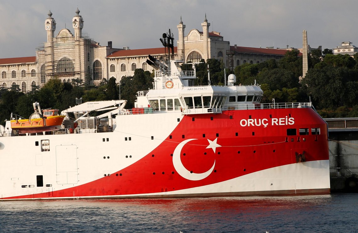 FILE PHOTO: Turkish seismic research vessel Oruc Reis is seen in Istanbul, Turkey, August 22, 2019. Picture taken August 22, 2019. REUTERS/Murad Sezer/File Photo/File Photo FILE PHOTO: Turkish seismic research vessel Oruc Reis is seen in Istanbul, Turkey, August 22, 2019. Picture taken August 22, 2019. REUTERS/Murad Sezer/File Photo/File Photo