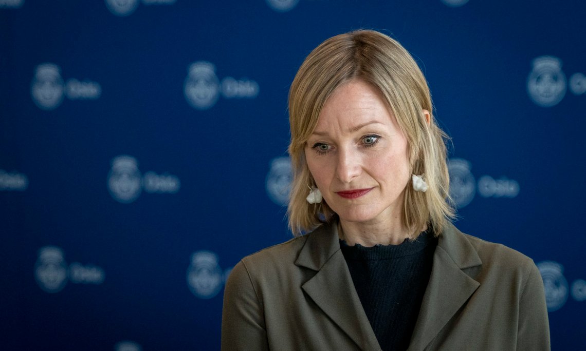 Oslo 20200417.
Byråd for oppvekst og kunnskap, Inga Marte Thorkildsen (SV), under pressekonferansen om koronasituasjonen.
Foto: Ole Berg-Rusten / NTB scanpix Oslo 20200417.
Byråd for oppvekst og kunnskap, Inga Marte Thorkildsen (SV), under pressekonferansen om koronasituasjonen.
Foto: Ole Berg-Rusten / NTB scanpix