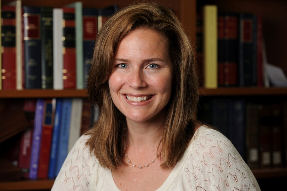 FILE PHOTO: U.S. Court of Appeals for the Seventh Circuit Judge Amy Coney Barrett, a law professor at Notre Dame University, poses in an undated photograph obtained from Notre Dame University September 19, 2020. Matt Cashore/Notre Dame University/Handout via REUTERS. THIS IMAGE HAS BEEN SUPPLIED BY A THIRD PARTY./File Photo FILE PHOTO: U.S. Court of Appeals for the Seventh Circuit Judge Amy Coney Barrett, a law professor at Notre Dame University, poses in an undated photograph obtained from Notre Dame University September 19, 2020. Matt Cashore/Notre Dame University/Handout via REUTERS. THIS IMAGE HAS BEEN SUPPLIED BY A THIRD PARTY./File Photo