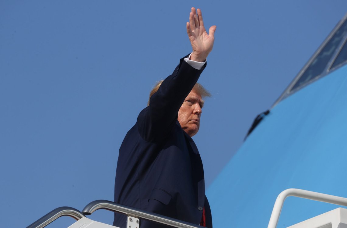 U.S. President Donald Trump boards Air Force One as he departs for campaign travel to Nevada from Joint Base Andrews, Maryland, U.S., September 12, 2020. REUTERS/Jonathan Ernst U.S. President Donald Trump boards Air Force One as he departs for campaign travel to Nevada from Joint Base Andrews, Maryland, U.S., September 12, 2020. REUTERS/Jonathan Ernst