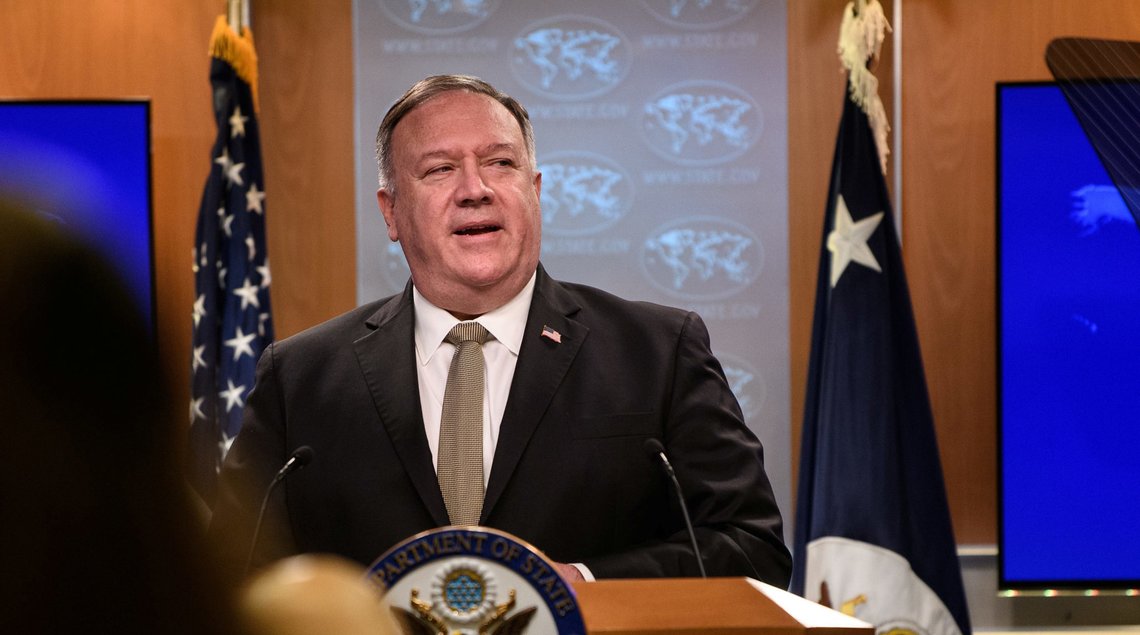 U.S. Secretary of State Mike Pompeo speaks during a news conference at the State Department in Washington, DC, U.S. September 2, 2020. Nicholas Kamm/Pool via REUTERS U.S. Secretary of State Mike Pompeo speaks during a news conference at the State Department in Washington, DC, U.S. September 2, 2020. Nicholas Kamm/Pool via REUTERS