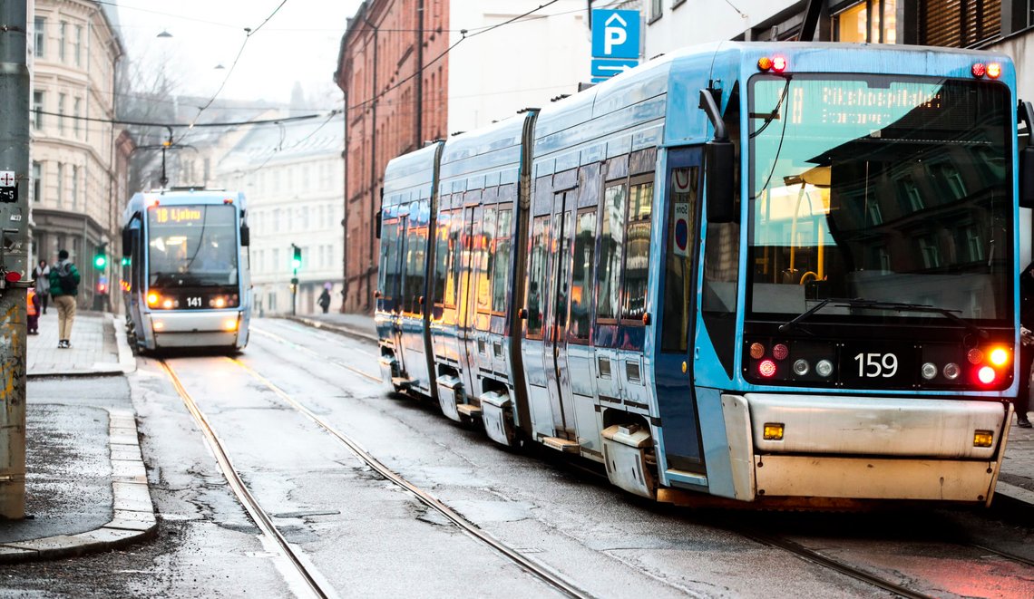 Oslo 20200131.
Trikken kjører på Bislett i Oslo.
Foto: Lise Åserud / NTB Oslo 20200131.
Trikken kjører på Bislett i Oslo.
Foto: Lise Åserud / NTB