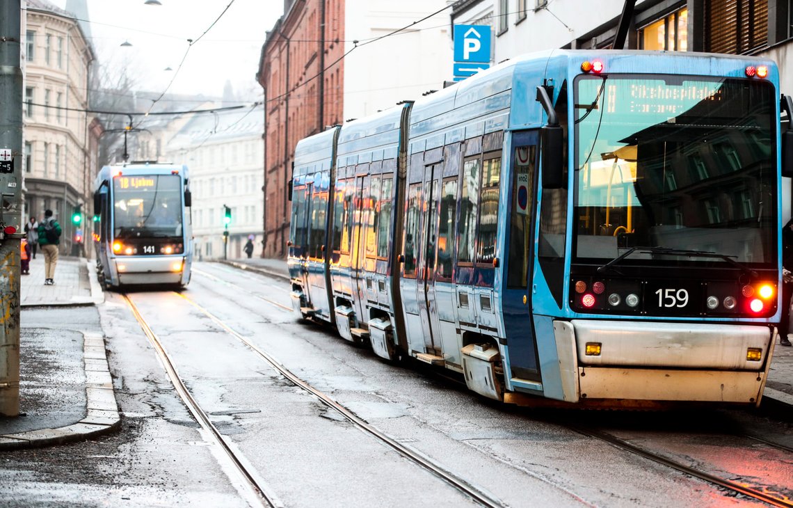 Oslo 20200131.
Trikken kjører på Bislett i Oslo.
Foto: Lise Åserud / NTB Oslo 20200131.
Trikken kjører på Bislett i Oslo.
Foto: Lise Åserud / NTB