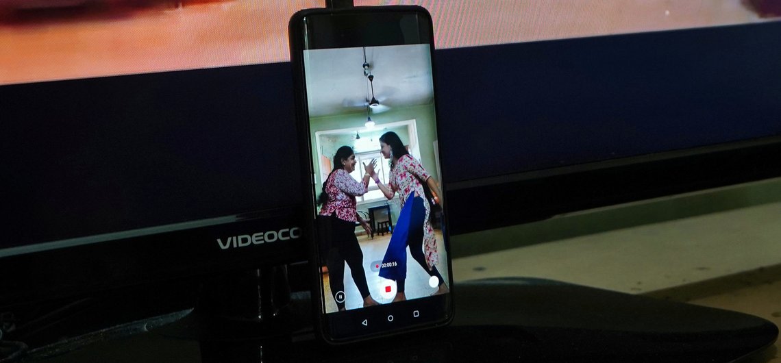 Geetha Sridha, 54, who used to post over a dozen videos on video-sharing app TikTok, and her daughter Sarada Sridhar are seen in a mobile phone's screen as they make a video that they said will upload on an Indian app, after India banned dozens of Chinese apps including TikTok following a border clash between the two nations, inside their house in Mumbai, India, July 1, 2020. REUTERS/Hemanshi Kamani Geetha Sridha, 54, who used to post over a dozen videos on video-sharing app TikTok, and her daughter Sarada Sridhar are seen in a mobile phone's screen as they make a video that they said will upload on an Indian app, after India banned dozens of Chinese apps including TikTok following a border clash between the two nations, inside their house in Mumbai, India, July 1, 2020. REUTERS/Hemanshi Kamani