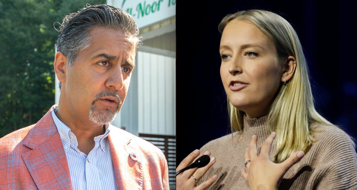 Abid Raja og Sandra Bruflot. Foto: Annika Byrde og Vidar Ruud / NTB. Abid Raja og Sandra Bruflot. Foto: Annika Byrde og Vidar Ruud / NTB.