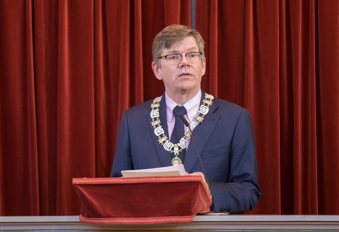 Olso 20190311.
Rektor på Universitet i Oslo, Svein Stølen taler ve åpningen av åpning av master i lederskap, etikk og samtalepraksis.
Foto: Vidar Ruud / NTB scanpix Olso 20190311.
Rektor på Universitet i Oslo, Svein Stølen taler ve åpningen av åpning av master i lederskap, etikk og samtalepraksis.
Foto: Vidar Ruud / NTB scanpix