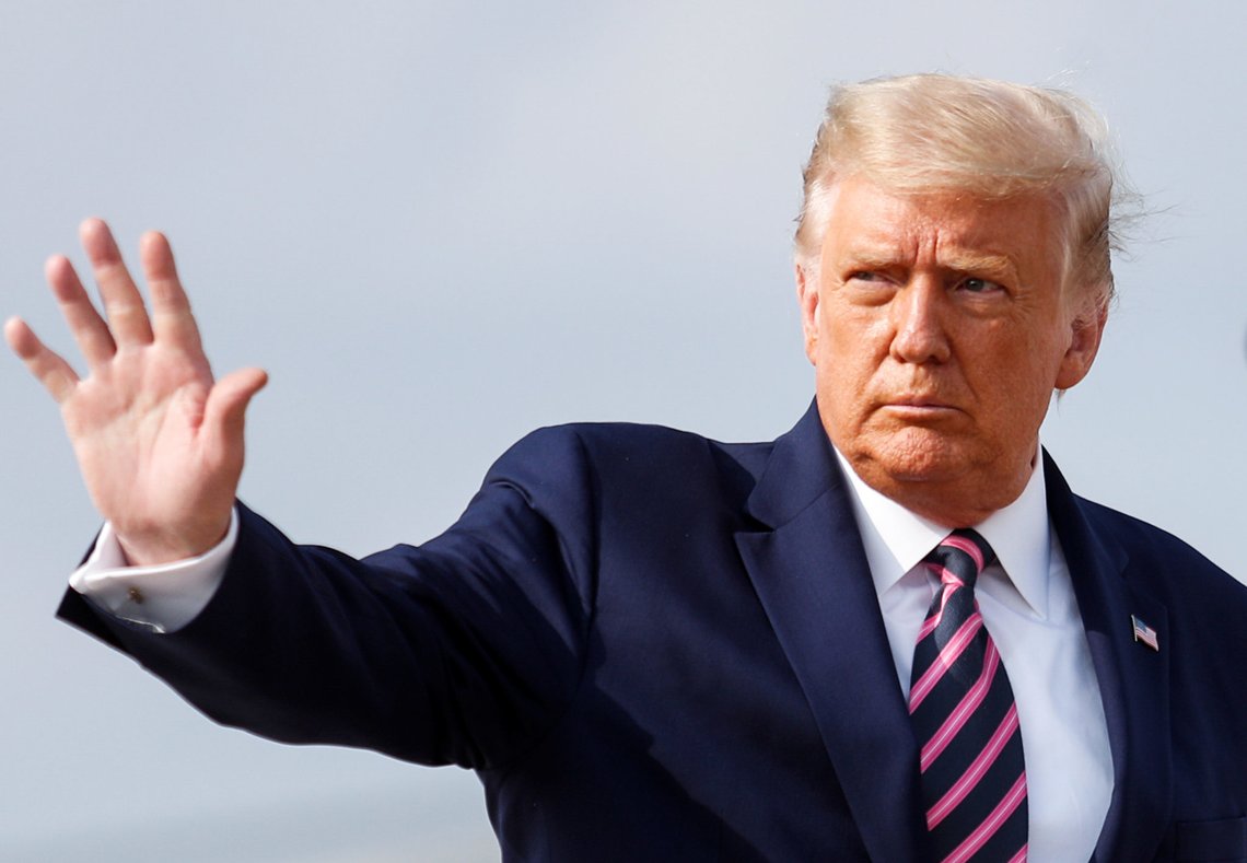 U.S. President Donald Trump waves prior to boarding Air Force One as he departs Washington for campaign travel to Minnesota at Joint Base Andrews, Maryland, U.S., September 18, 2020. REUTERS/Tom Brenner? U.S. President Donald Trump waves prior to boarding Air Force One as he departs Washington for campaign travel to Minnesota at Joint Base Andrews, Maryland, U.S., September 18, 2020. REUTERS/Tom Brenner?