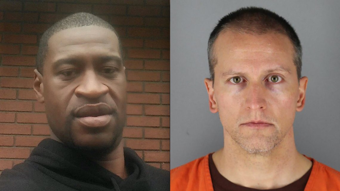 George Floyd og Derek Chauvin. Foto: Facebook og Hennepin County Sheriff's Office / Reuters / NTB. George Floyd og Derek Chauvin. Foto: Facebook og Hennepin County Sheriff's Office / Reuters / NTB.