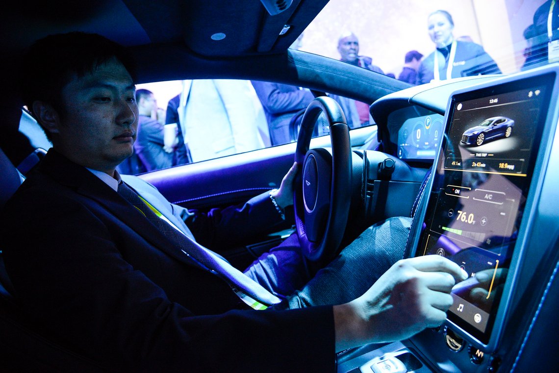 IMAGE DISTRIBUTED FOR LETV - In-car display of the Letv ecosystem and connected car technologies in an Aston Martin Rapide S at the Consumer Electronics Show on Wednesday, January 6, 2016, in Las Vegas. Letv's SEE Plan seeks to build an open automotive ecosystem for energy-efficient, intelligent and connected vehicles. (Photo by Dan Steinberg/Invision for Letv/AP Images) IMAGE DISTRIBUTED FOR LETV - In-car display of the Letv ecosystem and connected car technologies in an Aston Martin Rapide S at the Consumer Electronics Show on Wednesday, January 6, 2016, in Las Vegas. Letv's SEE Plan seeks to build an open automotive ecosystem for energy-efficient, intelligent and connected vehicles. (Photo by Dan Steinberg/Invision for Letv/AP Images)