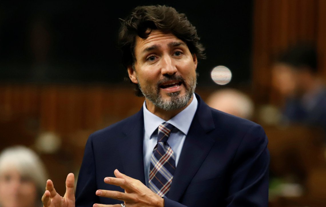 Canada's Prime Minister Justin Trudeau speaks in parliament during Question Period in Ottawa, Ontario, Canada September 29, 2020. REUTERS/Patrick Doyle Canada's Prime Minister Justin Trudeau speaks in parliament during Question Period in Ottawa, Ontario, Canada September 29, 2020. REUTERS/Patrick Doyle