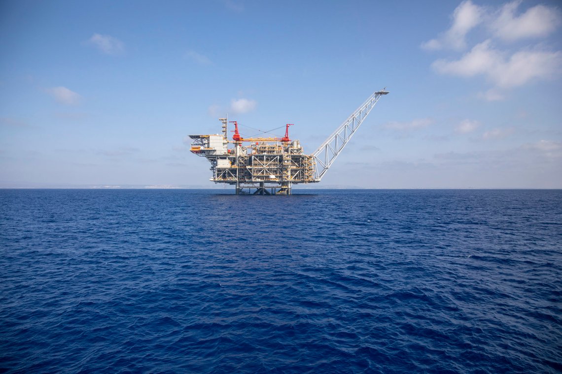 Israel's offshore Leviathan gas field in the Mediterranean Sea, Tuesday, Sept. 29, 2020. Lebanon and Israel have reached an agreement on a framework of indirect, U.S.-mediated talks over a longstanding disputed maritime border between the two countries, the parties announced Thursday. Lebanon began offshore drilling earlier this year and is expected to start drilling for gas in the disputed area with Israel before in the coming months. (AP Photo/Ariel Schalit) Israel's offshore Leviathan gas field in the Mediterranean Sea, Tuesday, Sept. 29, 2020. Lebanon and Israel have reached an agreement on a framework of indirect, U.S.-mediated talks over a longstanding disputed maritime border between the two countries, the parties announced Thursday. Lebanon began offshore drilling earlier this year and is expected to start drilling for gas in the disputed area with Israel before in the coming months. (AP Photo/Ariel Schalit)