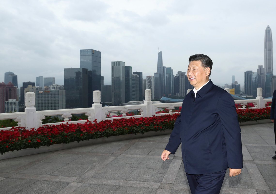 In this photo released by China's Xinhua News Agency, Chinese President Xi Jinping looks at the skyline of Shenzhen during a visit to commemorate the 40th anniversary of the establishment of the Shenzhen Special Economic Zone in Shenzhen in southern China's Guangdogn Province, Wednesday, Oct. 14, 2020. Xi promised Wednesday new steps to back development of China's biggest tech center, Shenzhen, amid a feud with Washington that has disrupted access to U.S. technology and is fueling ambitions to create Chinese providers. (Ju Peng/Xinhua via AP) In this photo released by China's Xinhua News Agency, Chinese President Xi Jinping looks at the skyline of Shenzhen during a visit to commemorate the 40th anniversary of the establishment of the Shenzhen Special Economic Zone in Shenzhen in southern China's Guangdogn Province, Wednesday, Oct. 14, 2020. Xi promised Wednesday new steps to back development of China's biggest tech center, Shenzhen, amid a feud with Washington that has disrupted access to U.S. technology and is fueling ambitions to create Chinese providers. (Ju Peng/Xinhua via AP)